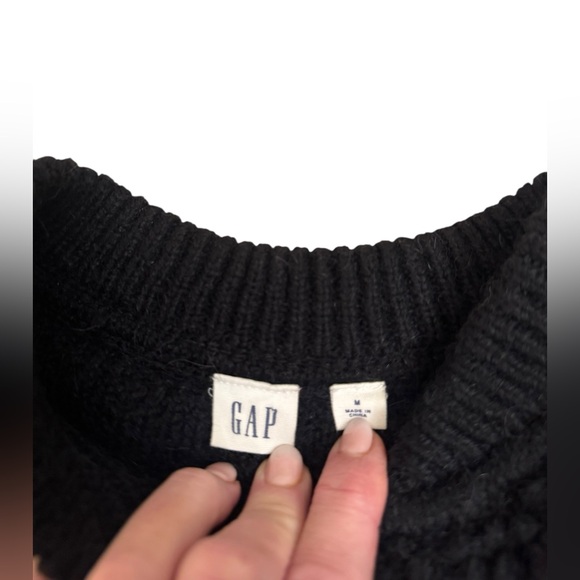 GAP Nubby Open Closure Bomber Cardigan Sweater in Black - Picture 3 of 6